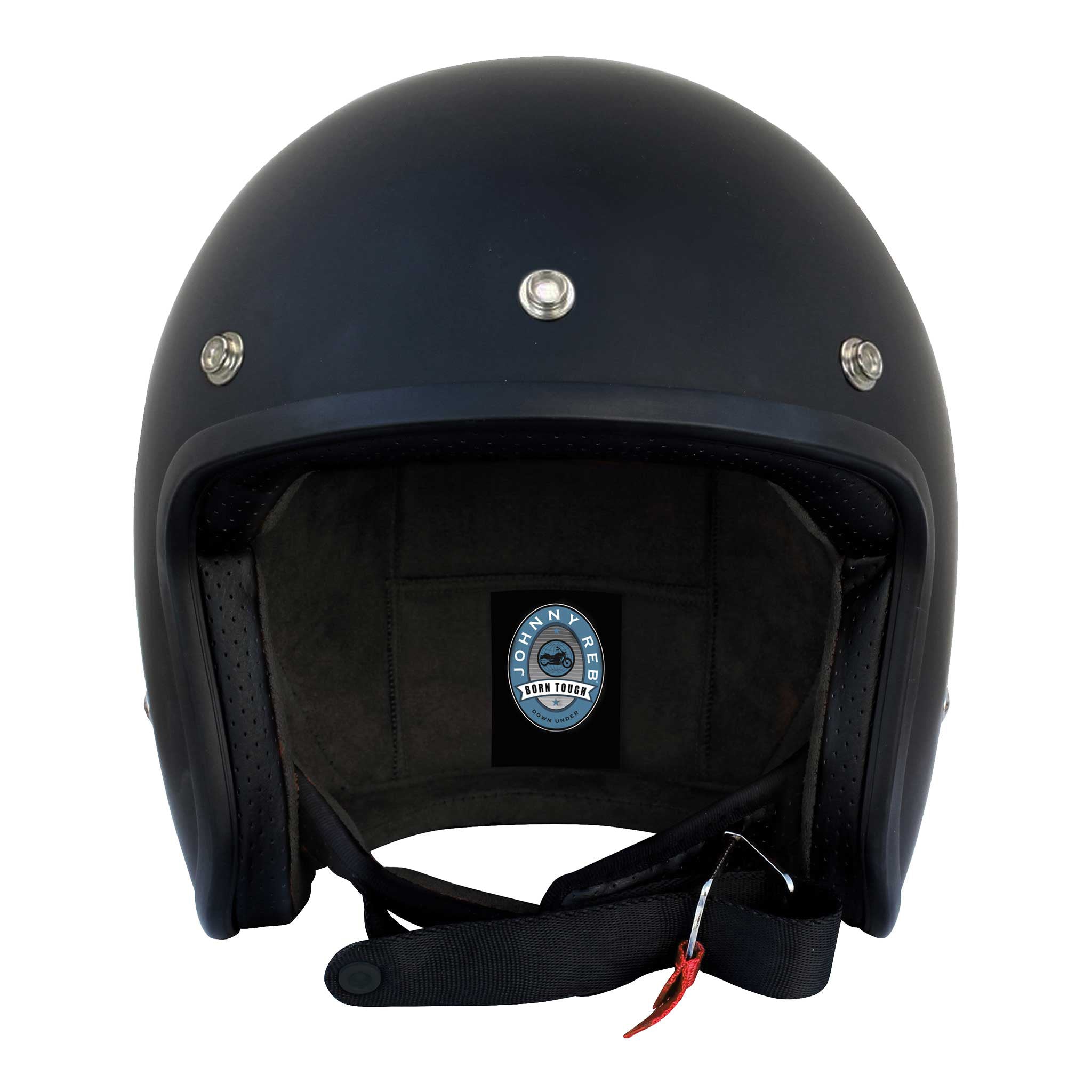Olga Open Face Helmet - Matte Black/Black Lining