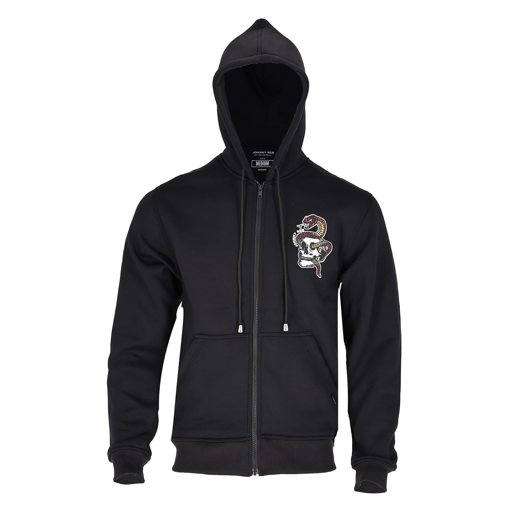 Snake & Skull Full-Zip Hoodie - Red