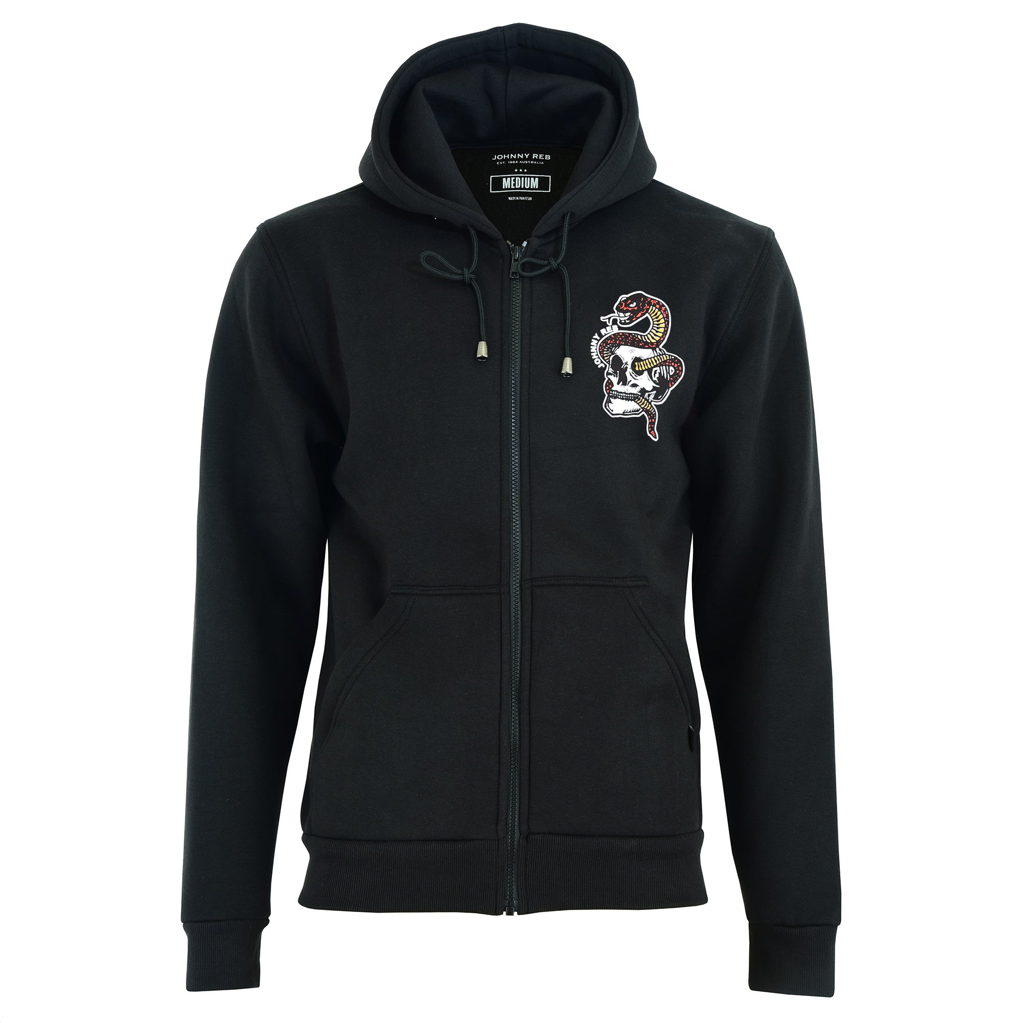Snake & Skull Full-Zip Hoodie - Red