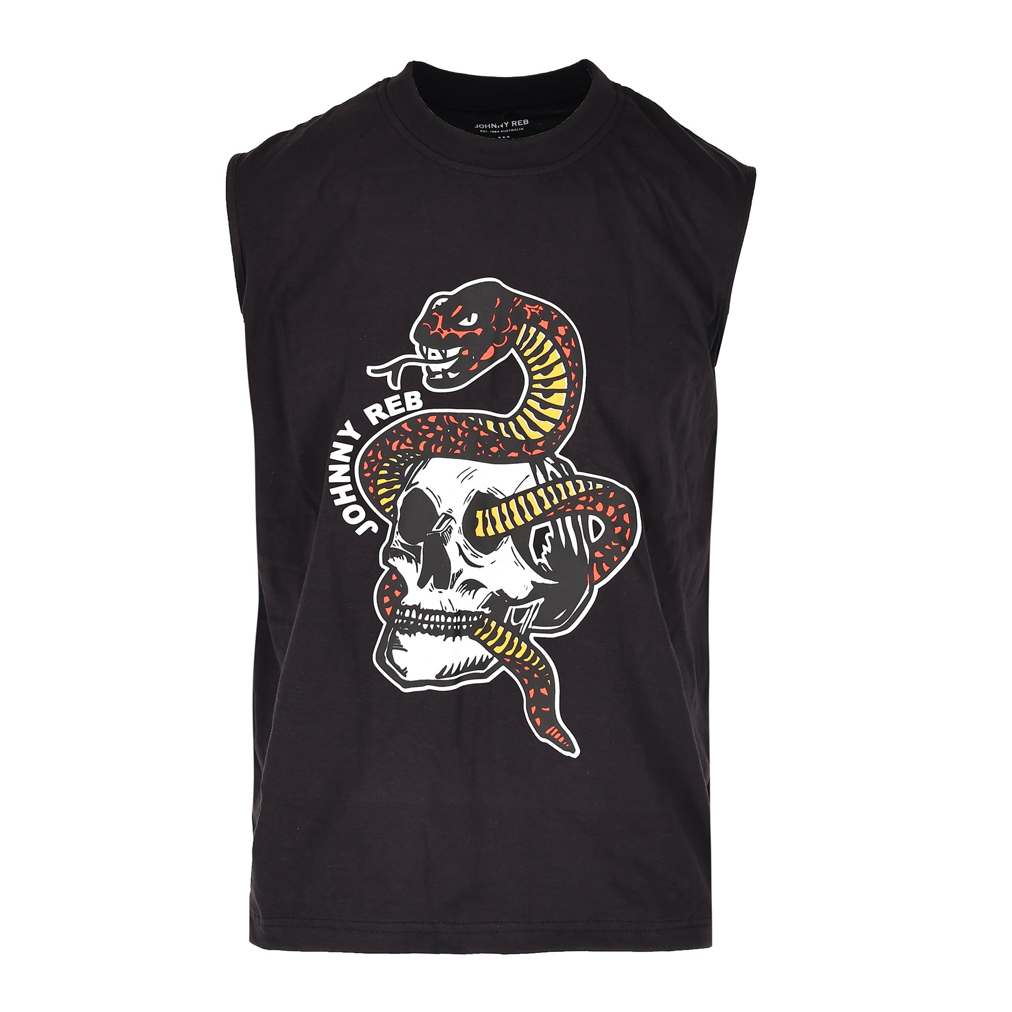Snake & Skull Muscle T-Shirt - Red