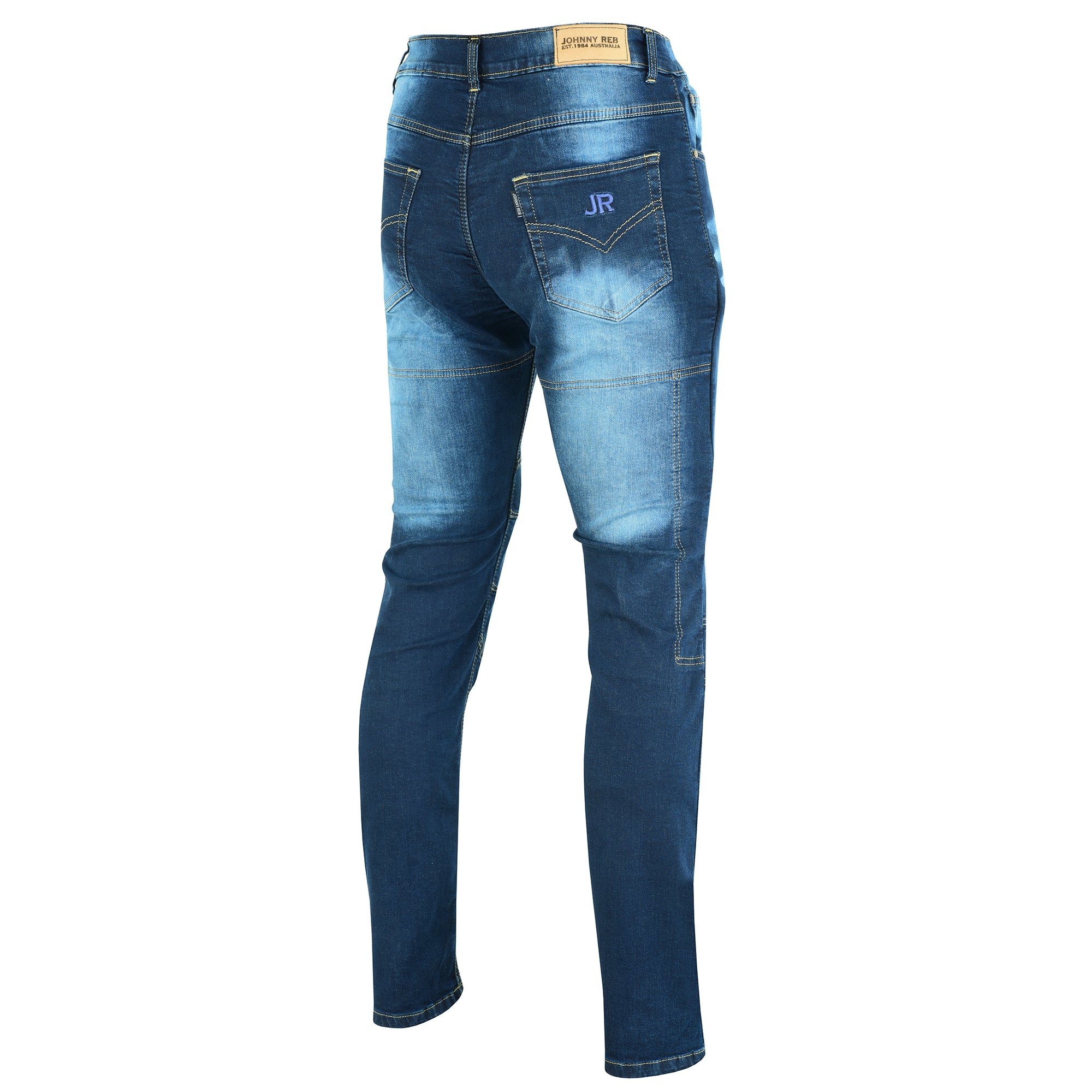 Men's Biker Distressed Protective Jeans