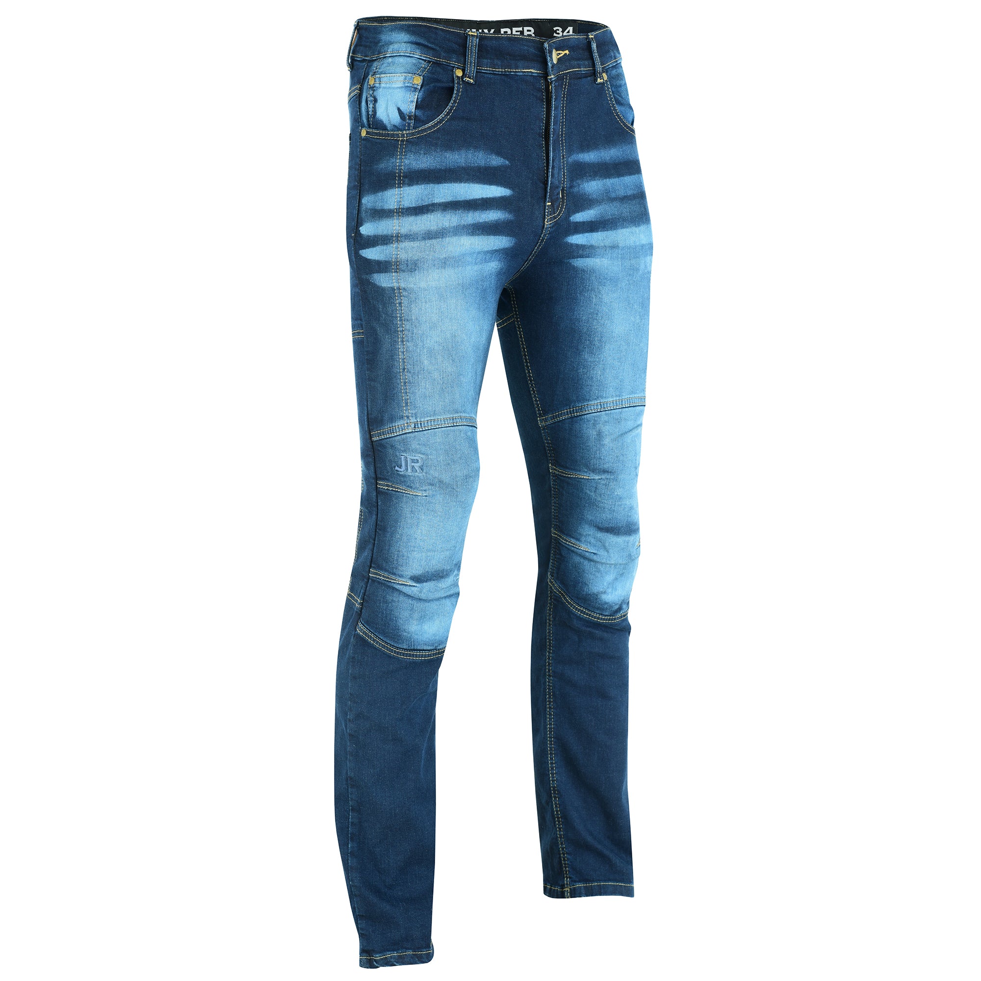 Men's Biker Distressed Protective Jeans